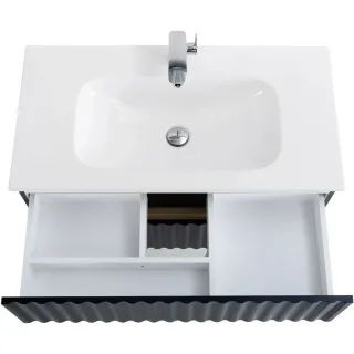 Тумба под раковину ArtMax Elegant AM-ELEGANT-900-2C-SO-GM-LED 90 см серый матовый